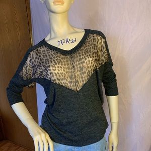 Sheer cheetah top